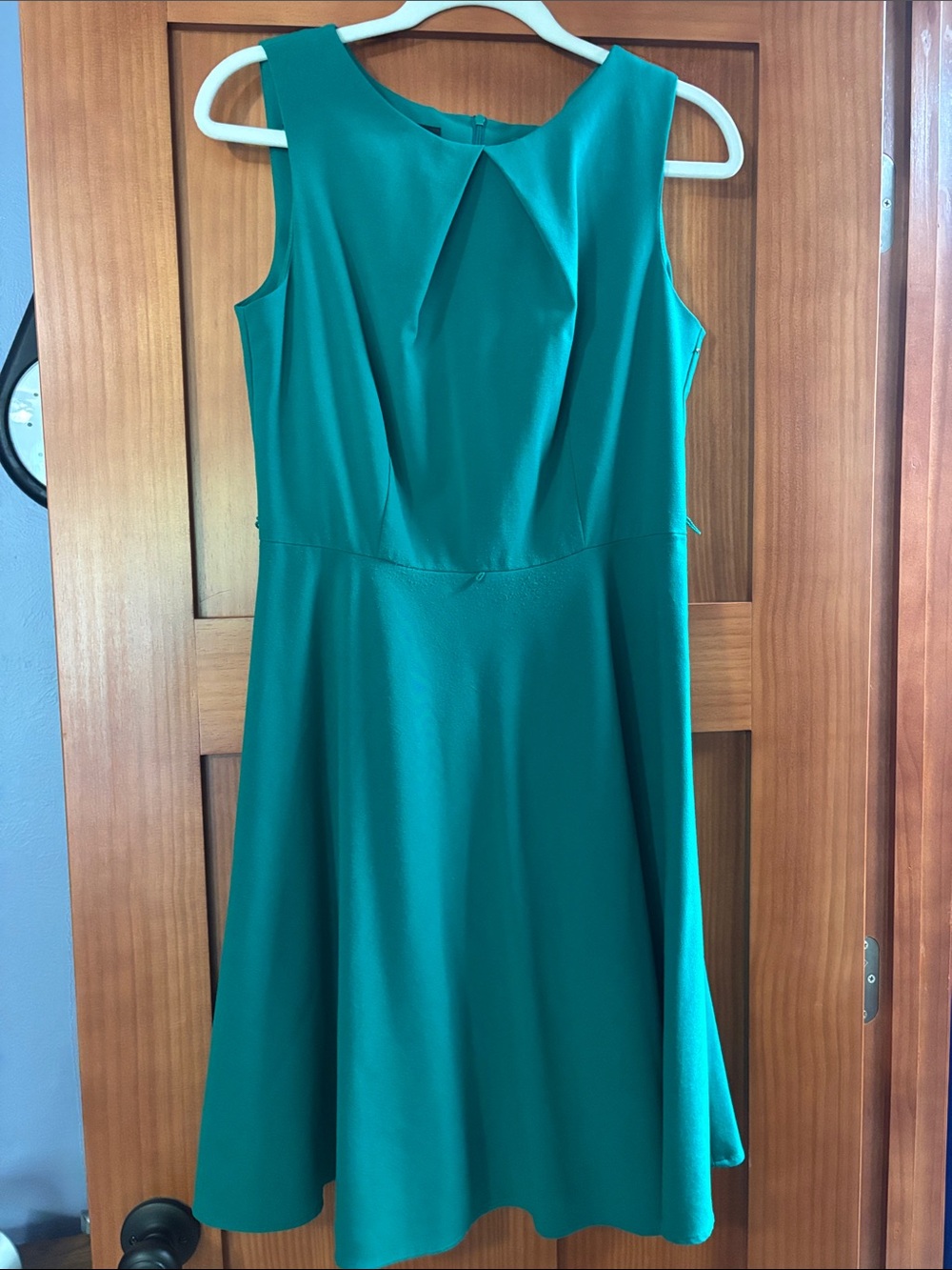 AB Studio Teal Sleeveless Fit-and-Flare Midi Dress